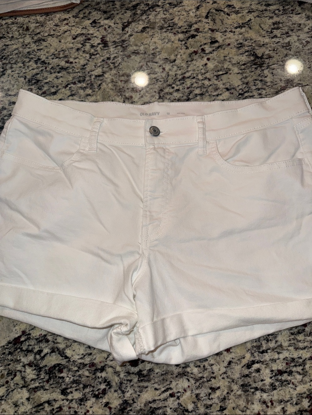 Old Navy White Women's Denim Roll-Cuff Shorts